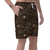 Compass Map Pattern Print Men's Shorts-grizzshop