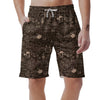 Compass Map Pattern Print Men's Shorts-grizzshop