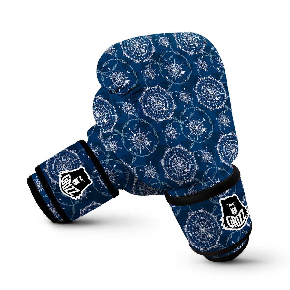 Compass Print Pattern Boxing Gloves-grizzshop