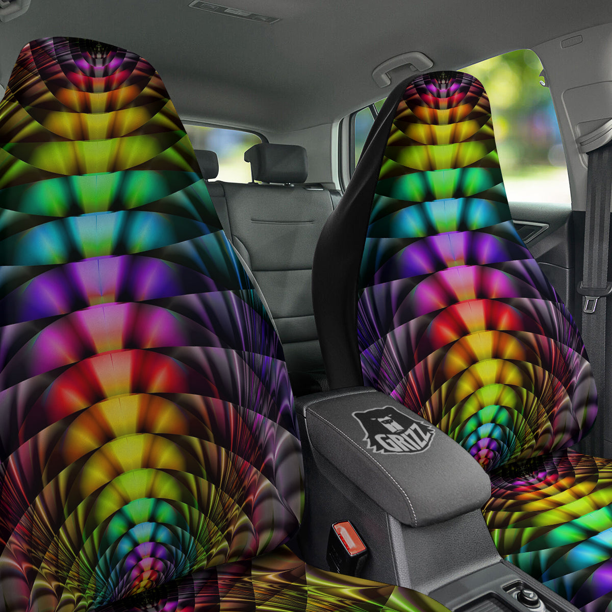 Computer Generated Colorful Fractal Print Car Seat Covers-grizzshop