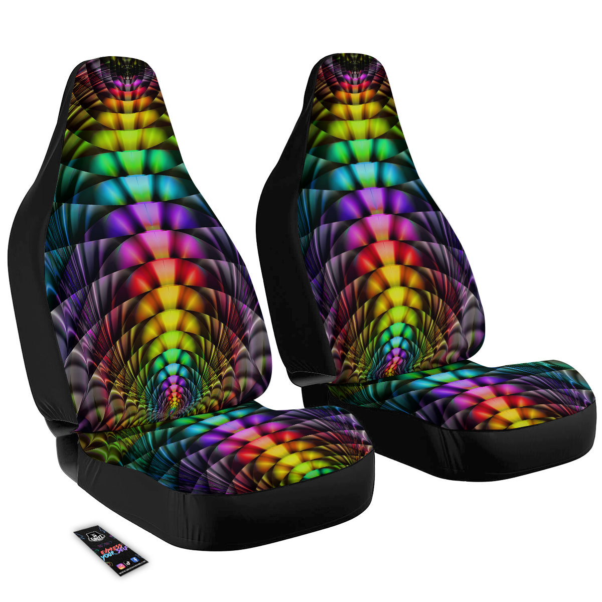 Computer Generated Colorful Fractal Print Car Seat Covers-grizzshop