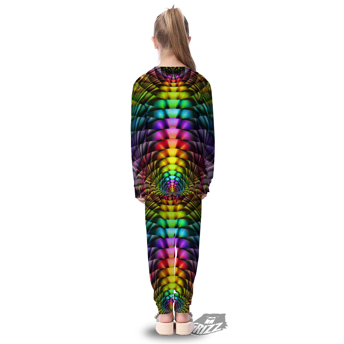 Computer Generated Colorful Fractal Print Kid's Pajamas-grizzshop