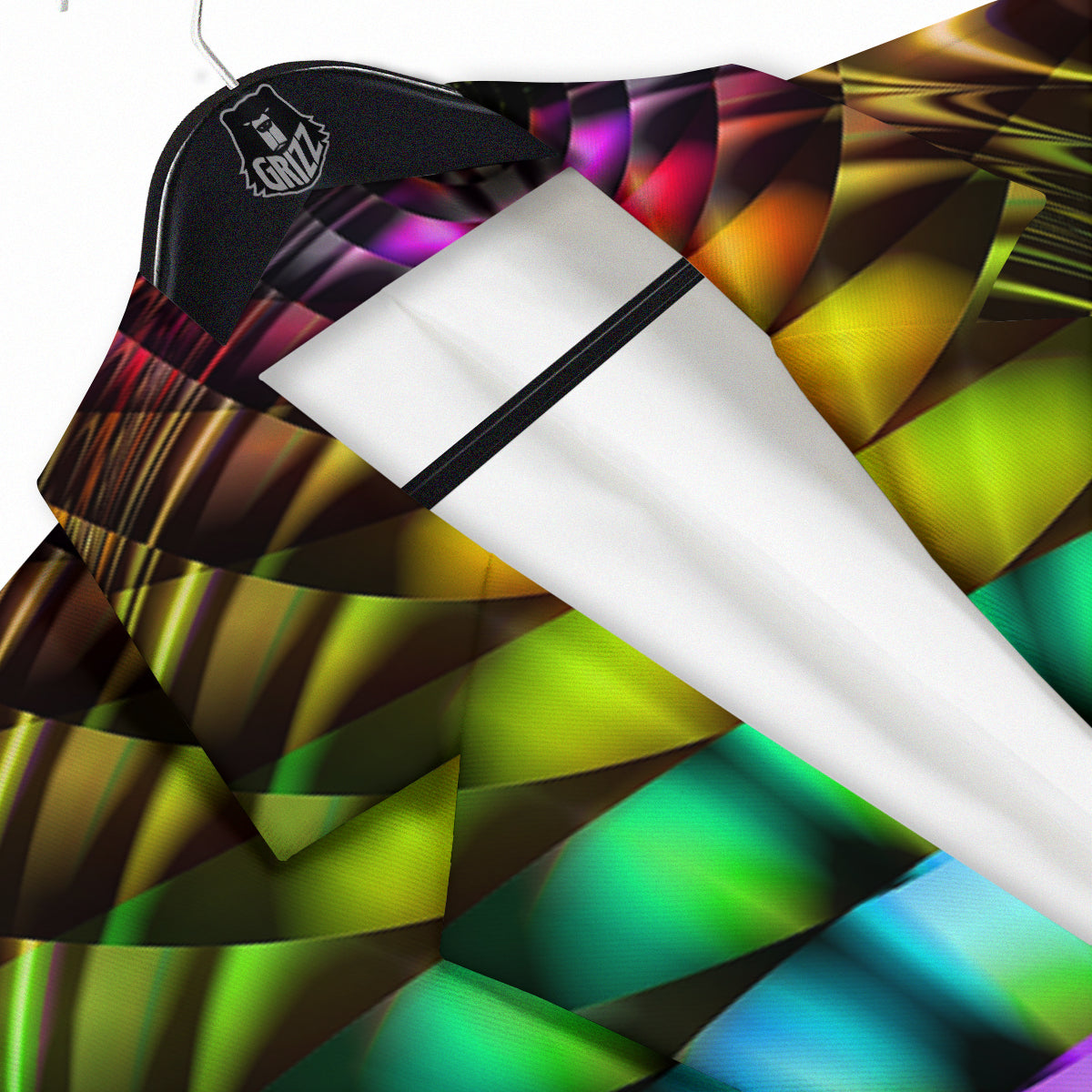 Computer Generated Colorful Fractal Print Men's Sport Coat-grizzshop