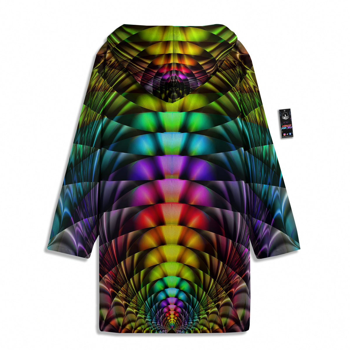 Computer Generated Colorful Fractal Print Men's Windbreaker Jacket-grizzshop