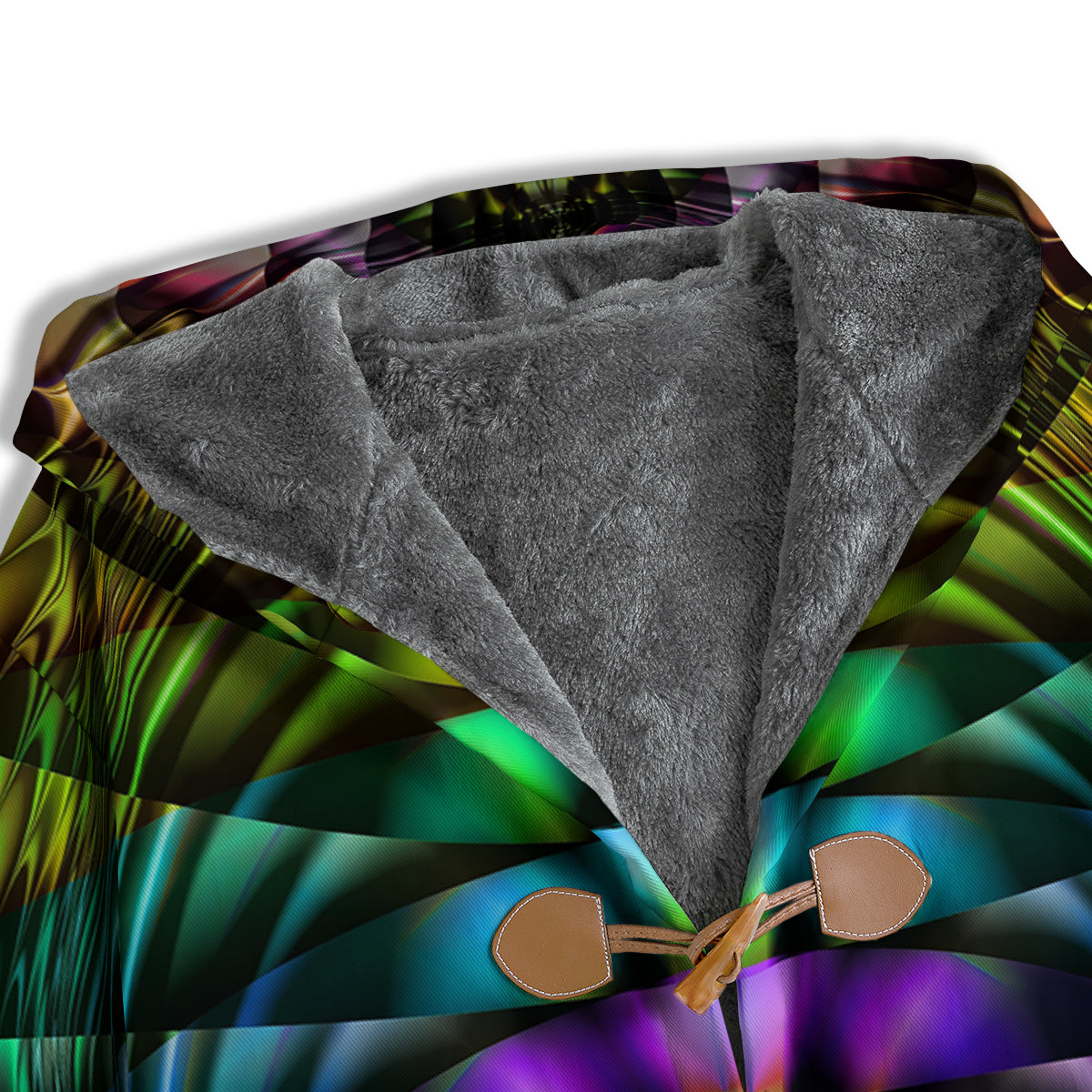 Computer Generated Colorful Fractal Print Men's Windbreaker Jacket-grizzshop