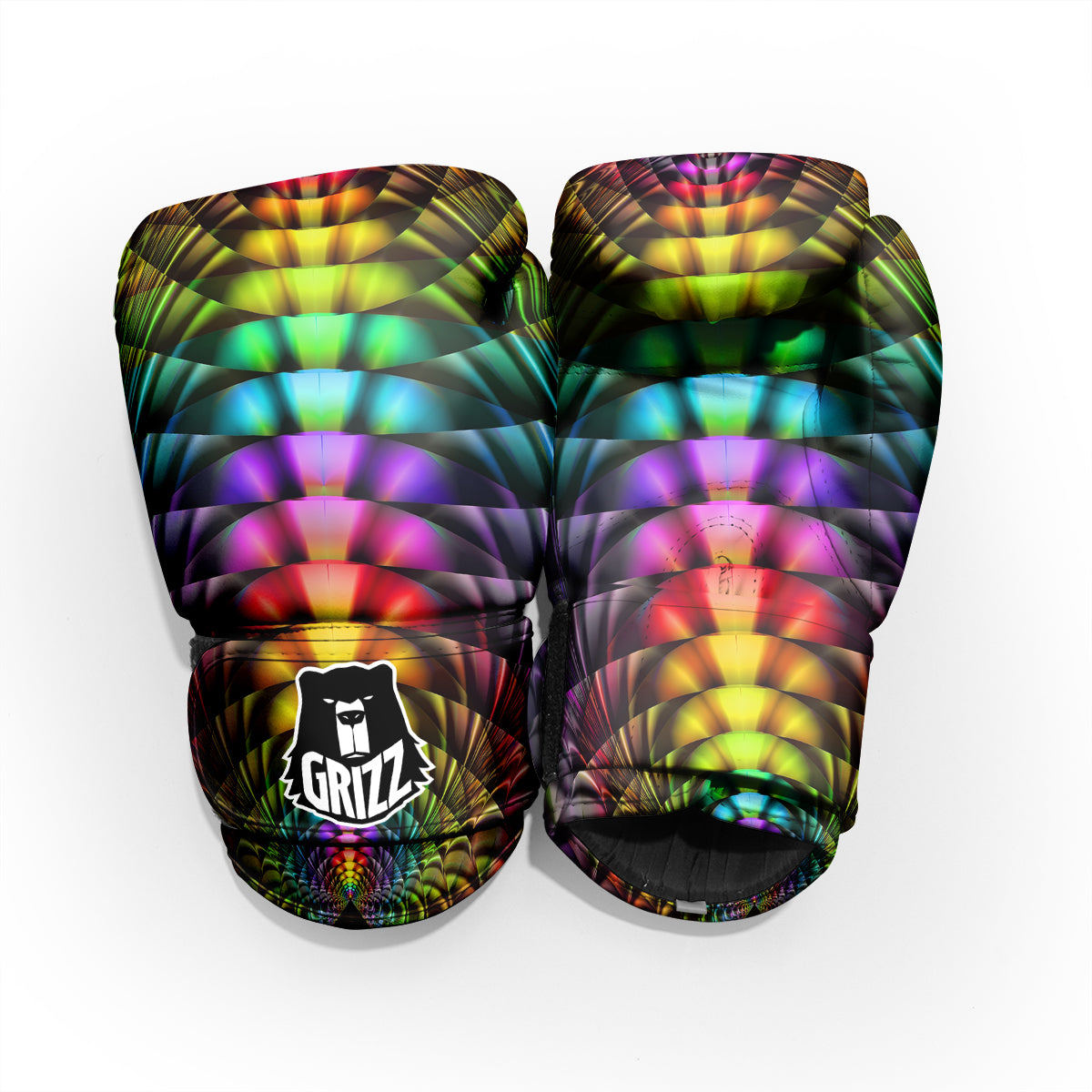 Computer Generated Colorful Fractal Print Pro Boxing Glove
