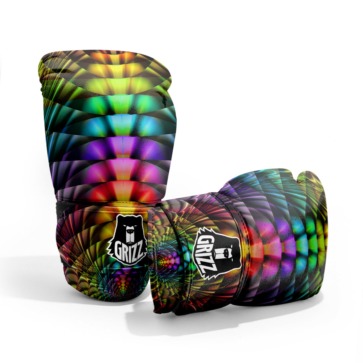 Computer Generated Colorful Fractal Print Pro Boxing Glove