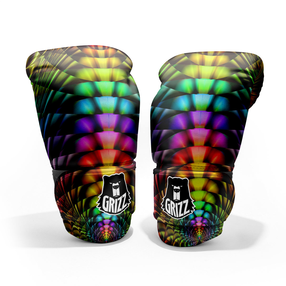 Computer Generated Colorful Fractal Print Pro Boxing Glove