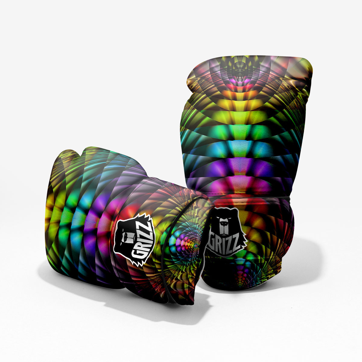Computer Generated Colorful Fractal Print Pro Boxing Glove