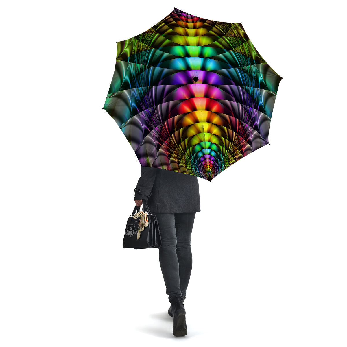 Computer Generated Colorful Fractal Print Umbrella-grizzshop