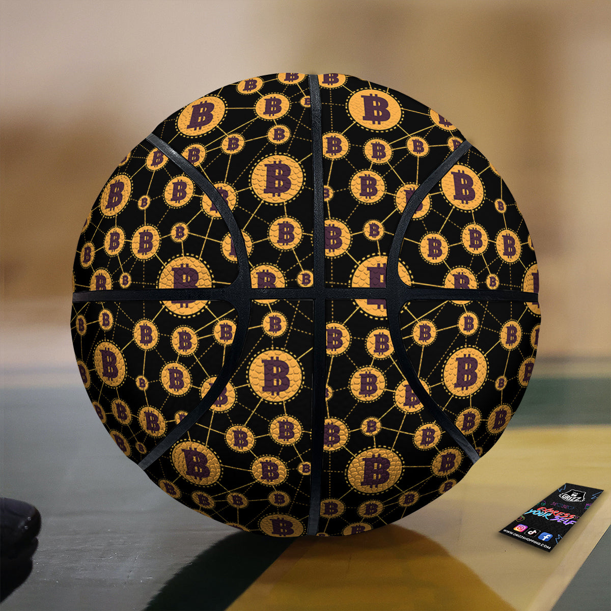 Connection Bitcoin Print Pattern Basketball-grizzshop