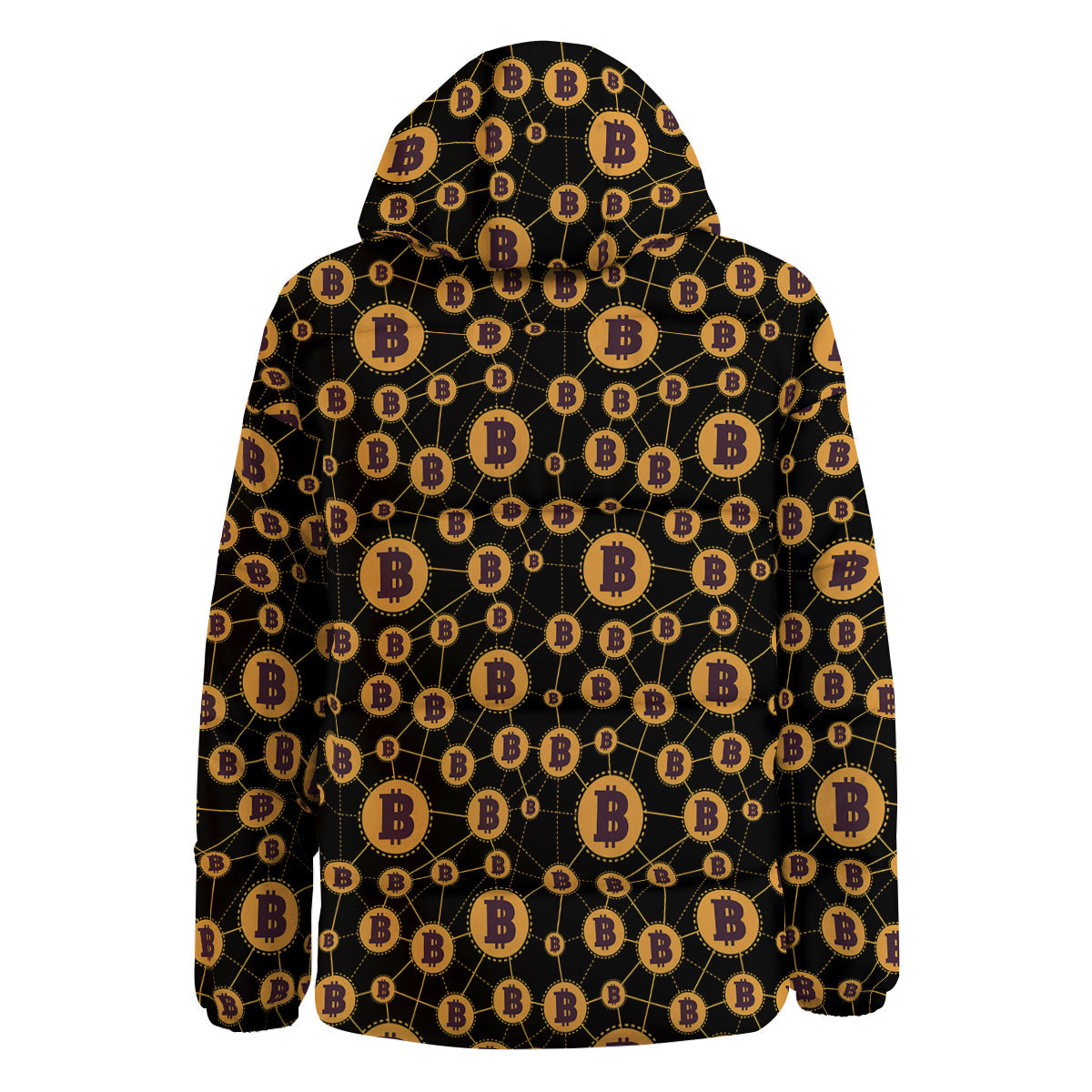 Connection Bitcoin Print Pattern Down Jacket-grizzshop
