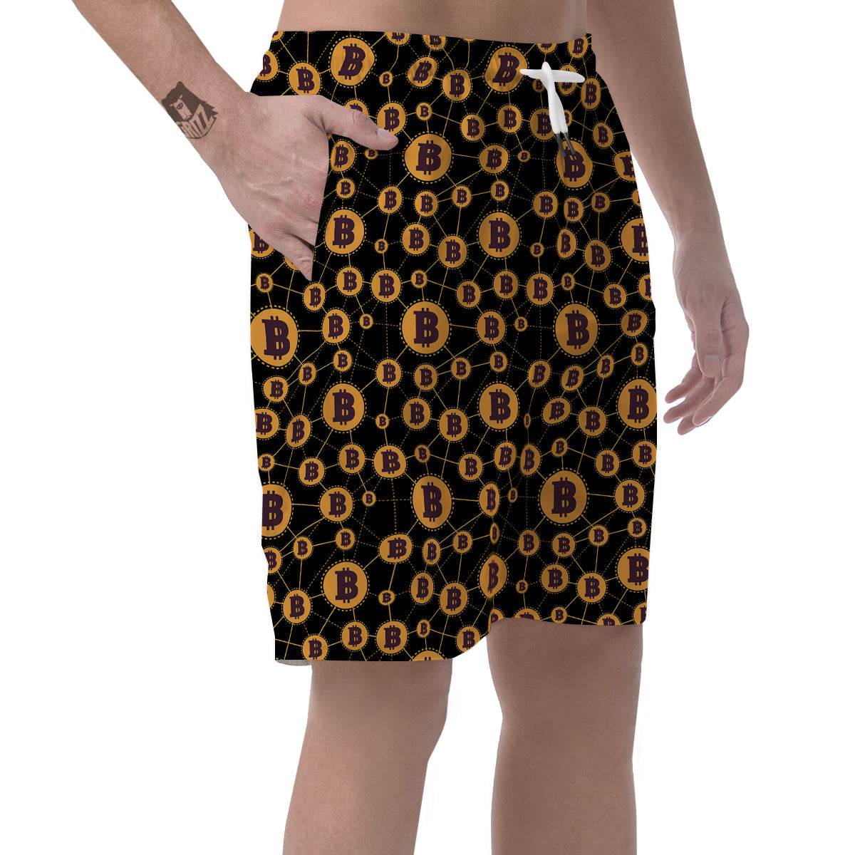 Connection Bitcoin Print Pattern Men's Shorts-grizzshop