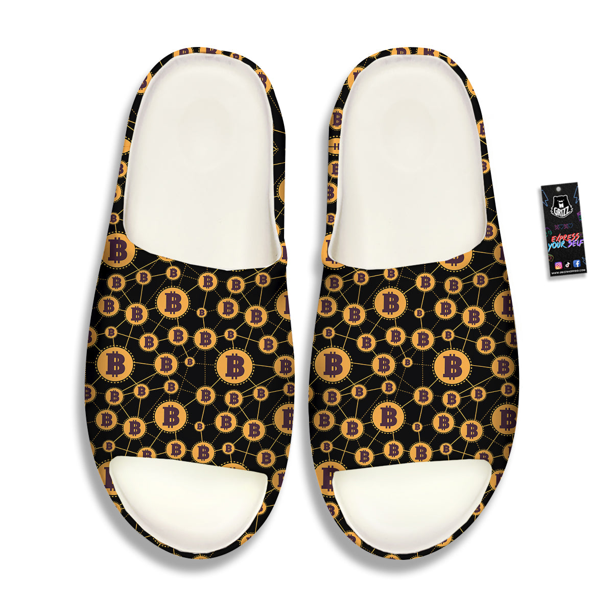 Connection Bitcoin Print Pattern Sandals-grizzshop