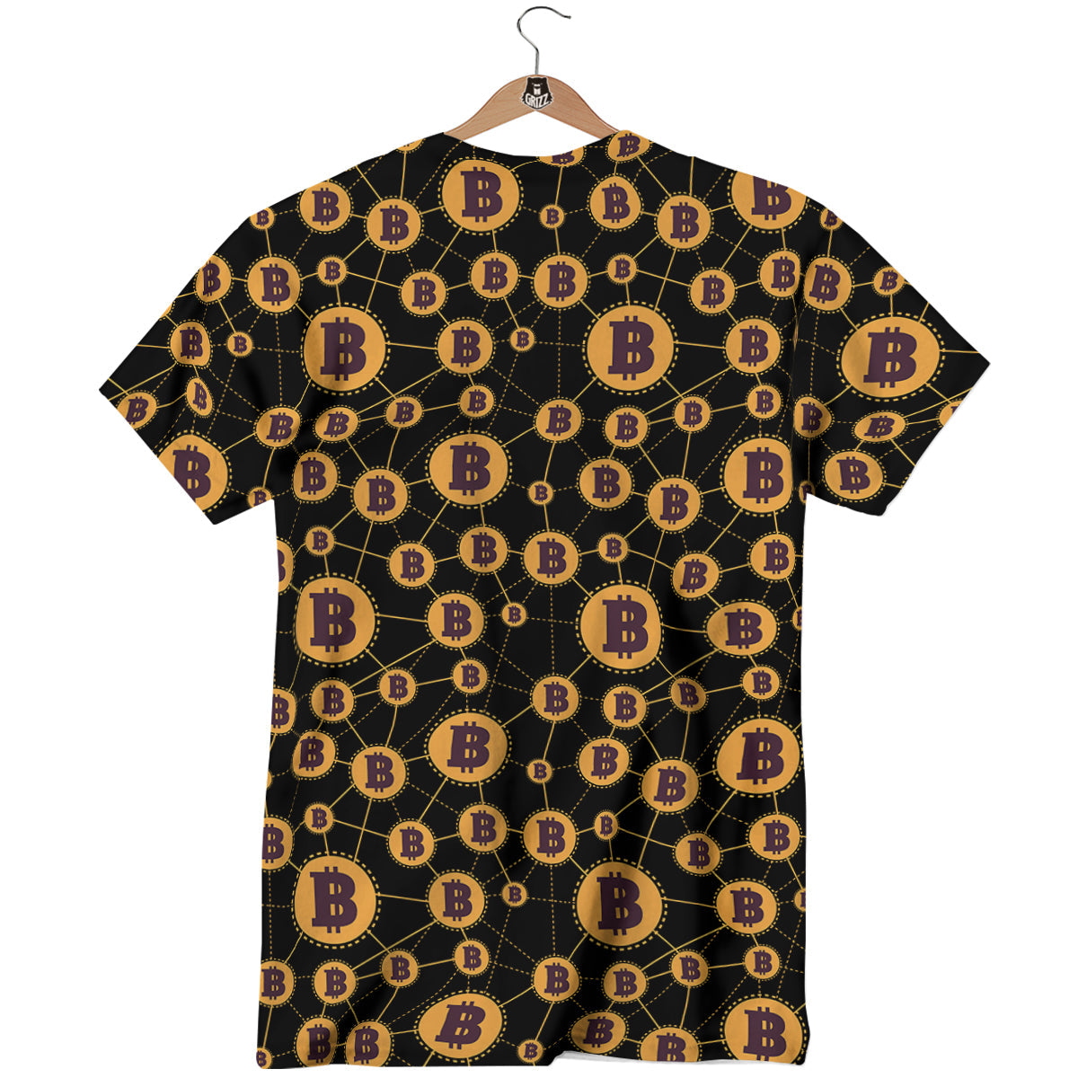 Connection Bitcoin Print Pattern T-Shirt-grizzshop