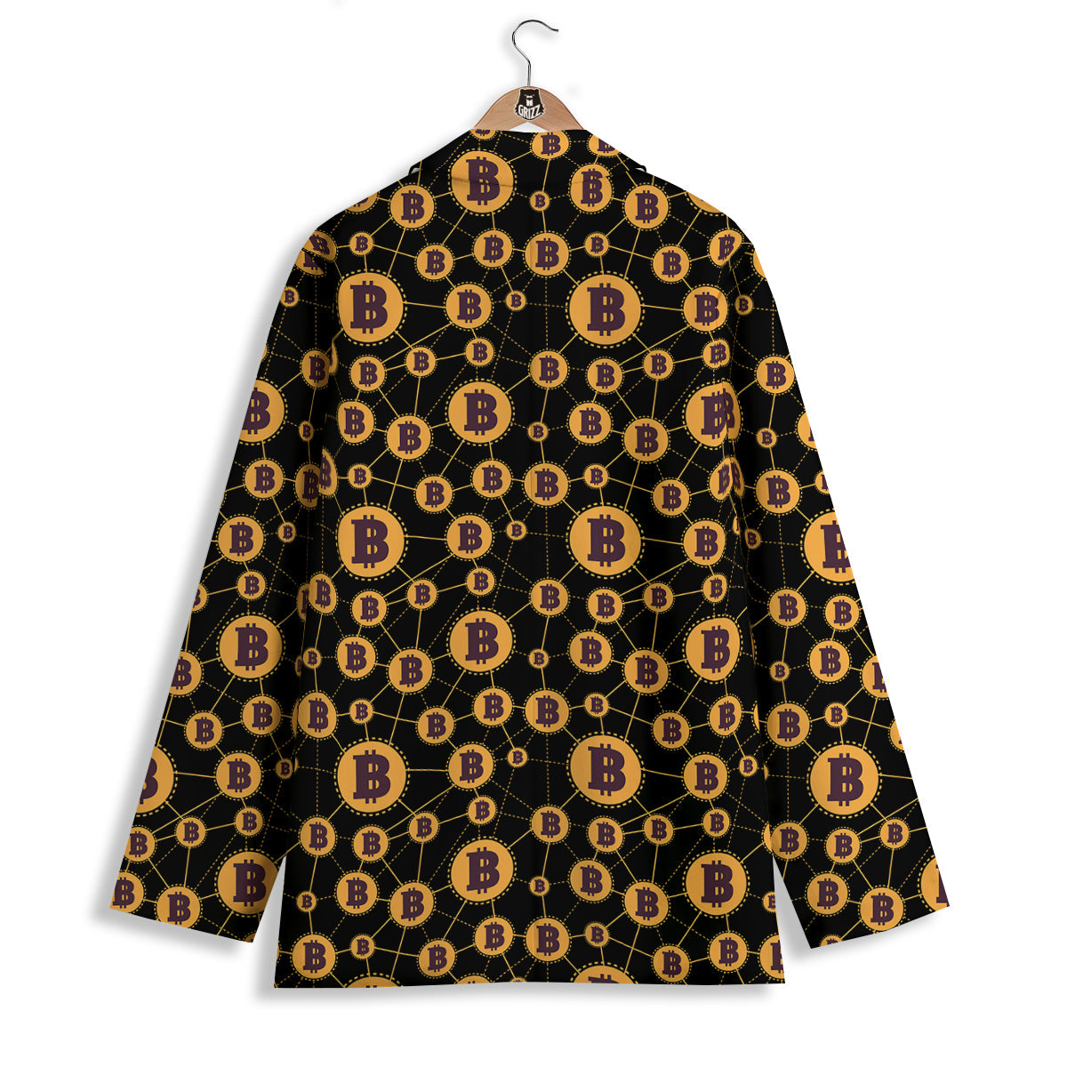 Connection Bitcoin Print Pattern Women's Blazer-grizzshop