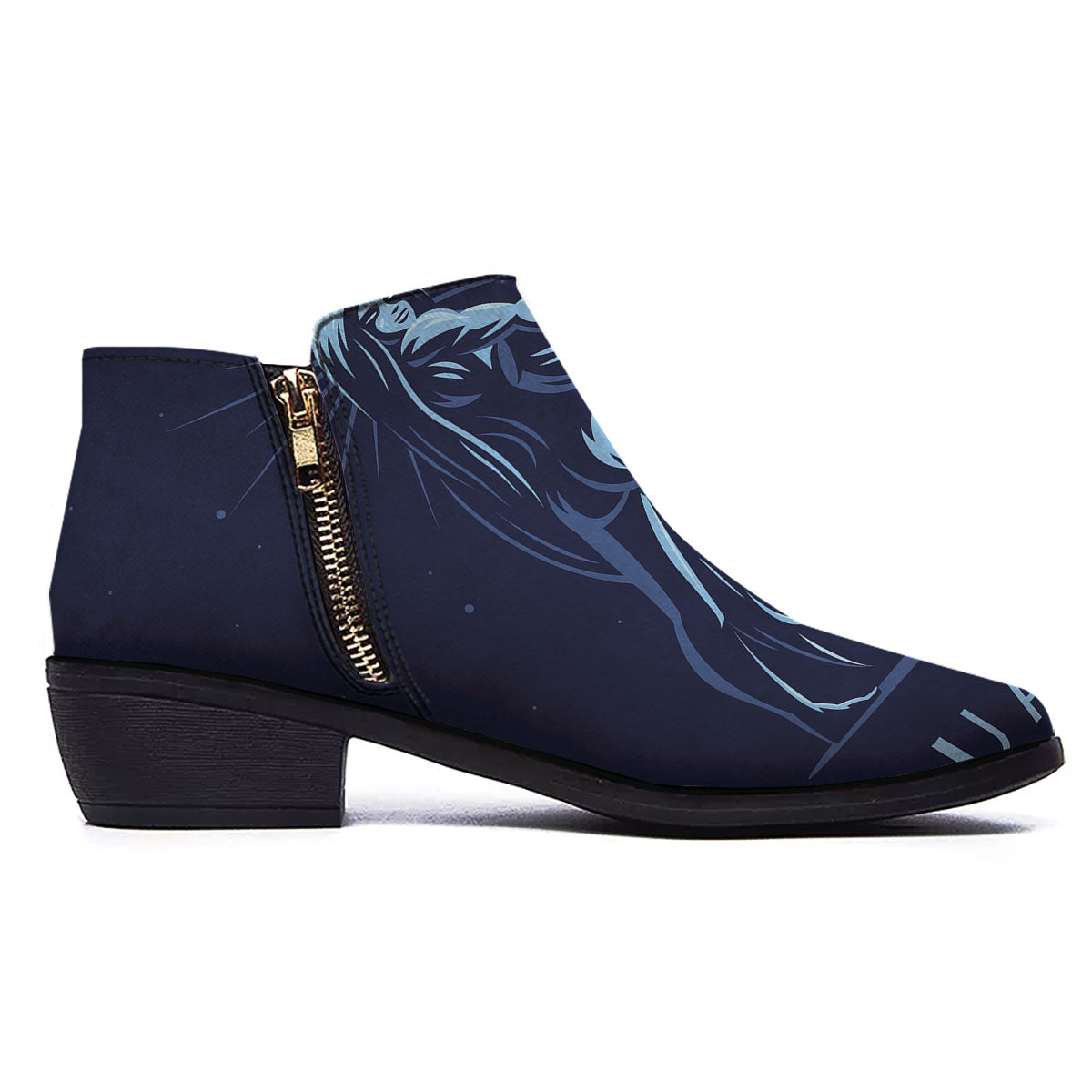 Constellation Aquarius Print Ankle Boots-grizzshop