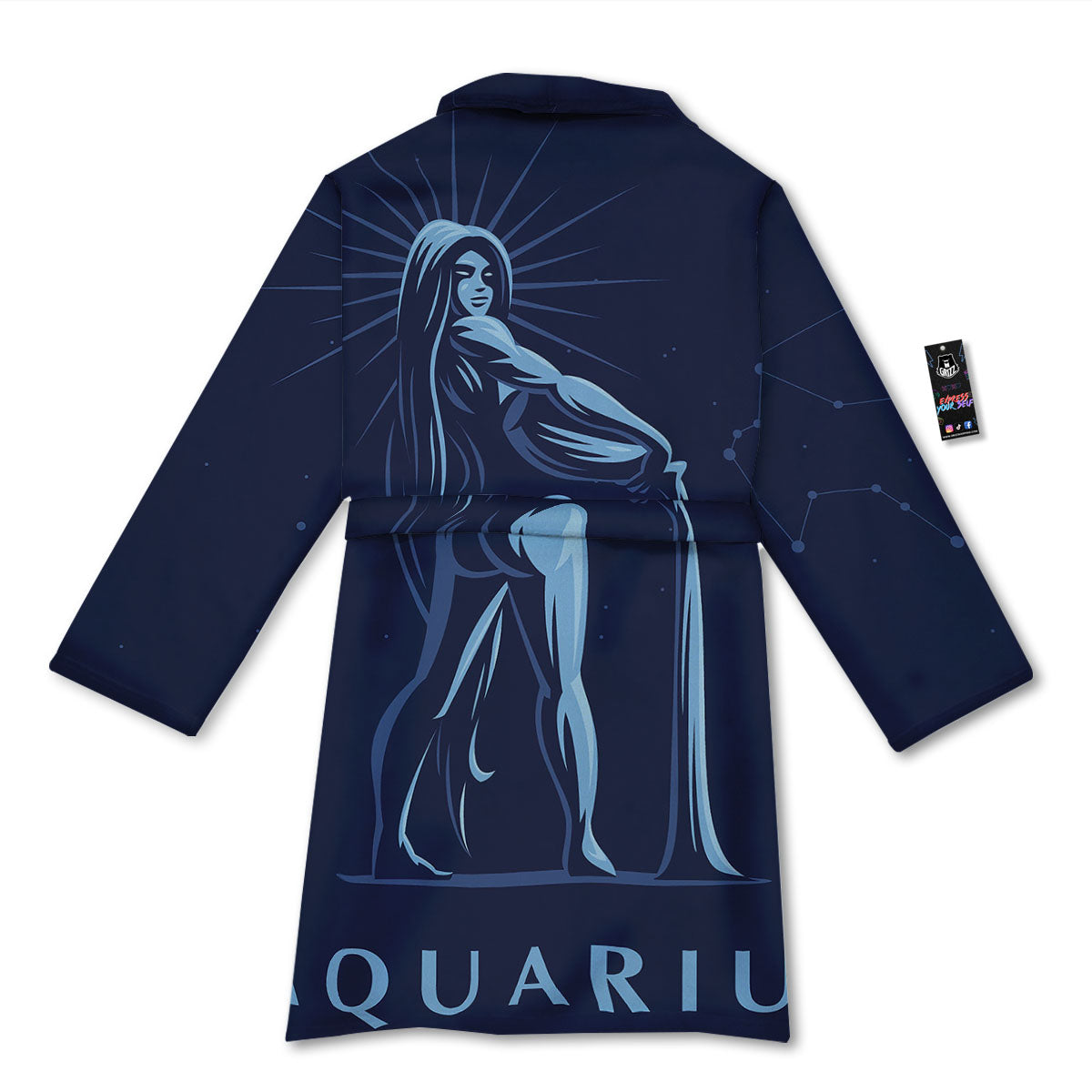 Constellation Aquarius Print Bathrobe-grizzshop