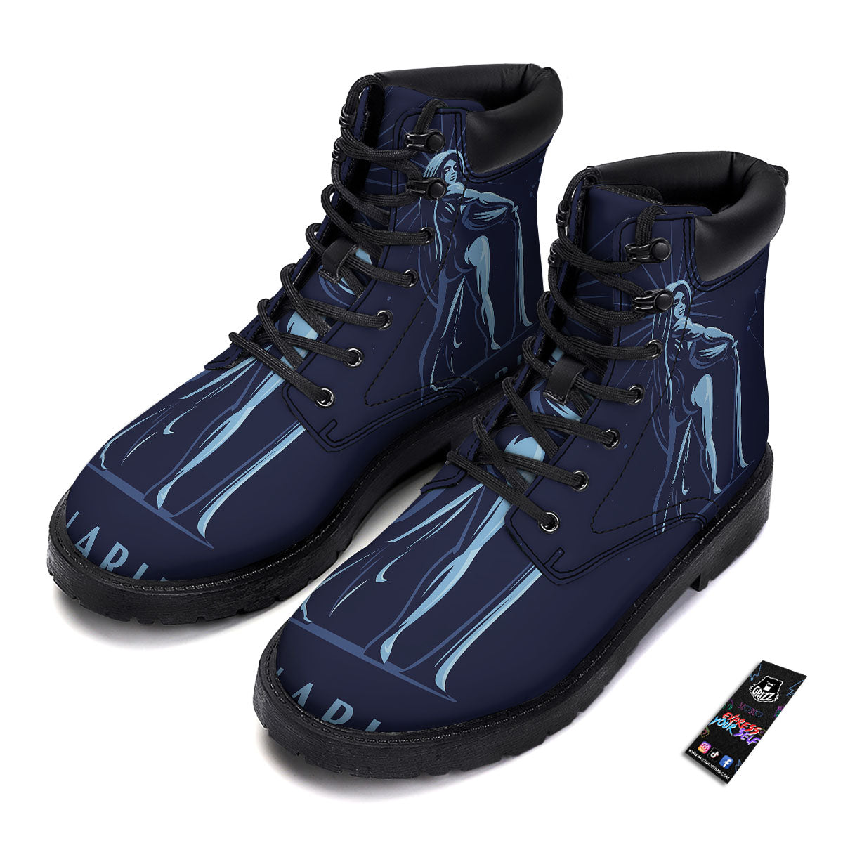 Constellation Aquarius Print Boots-grizzshop
