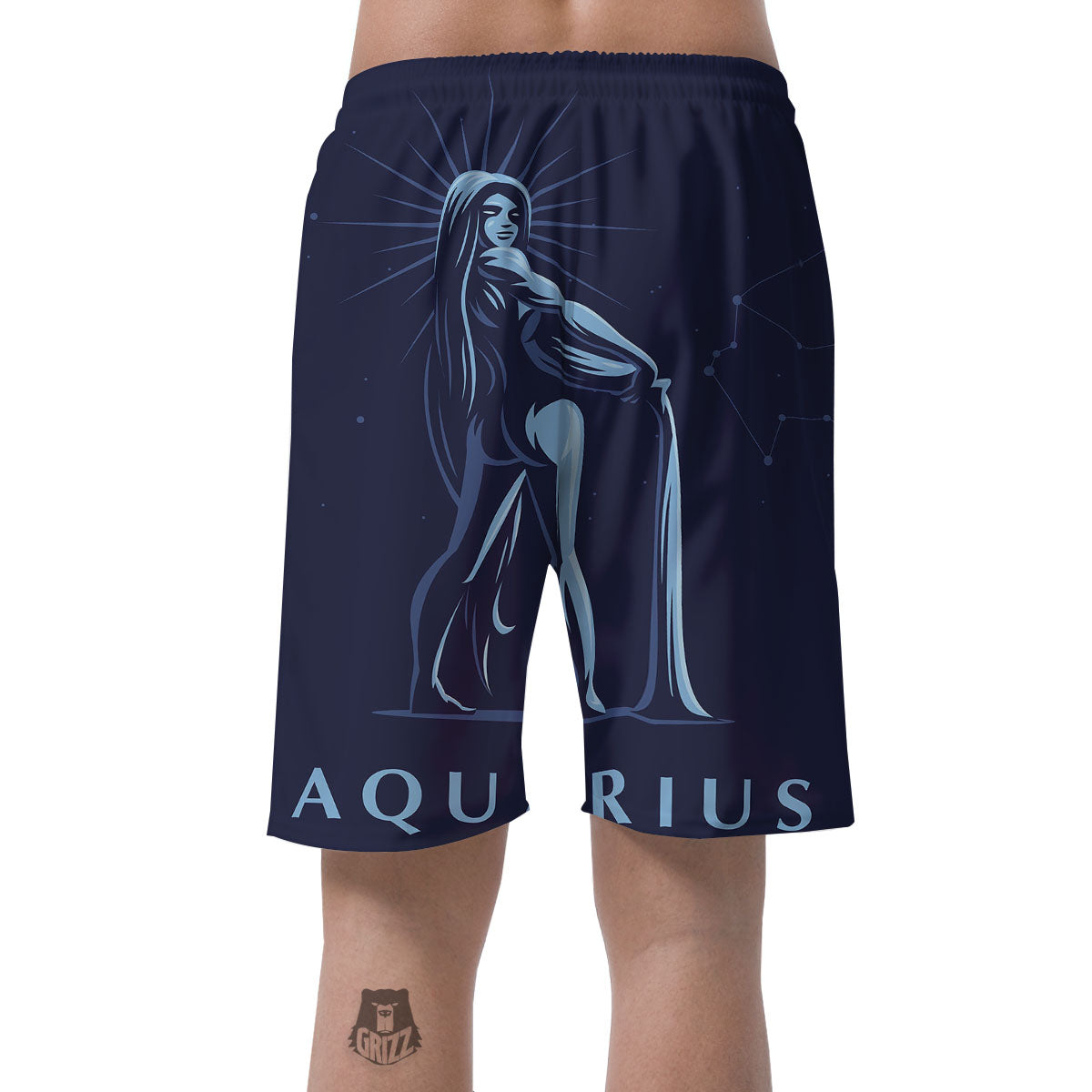 Constellation Aquarius Print Men's Shorts-grizzshop