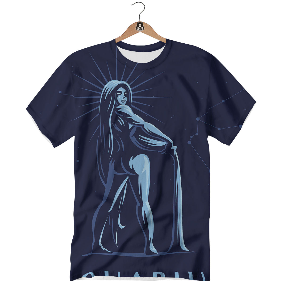 Constellation Aquarius Print T-Shirt-grizzshop