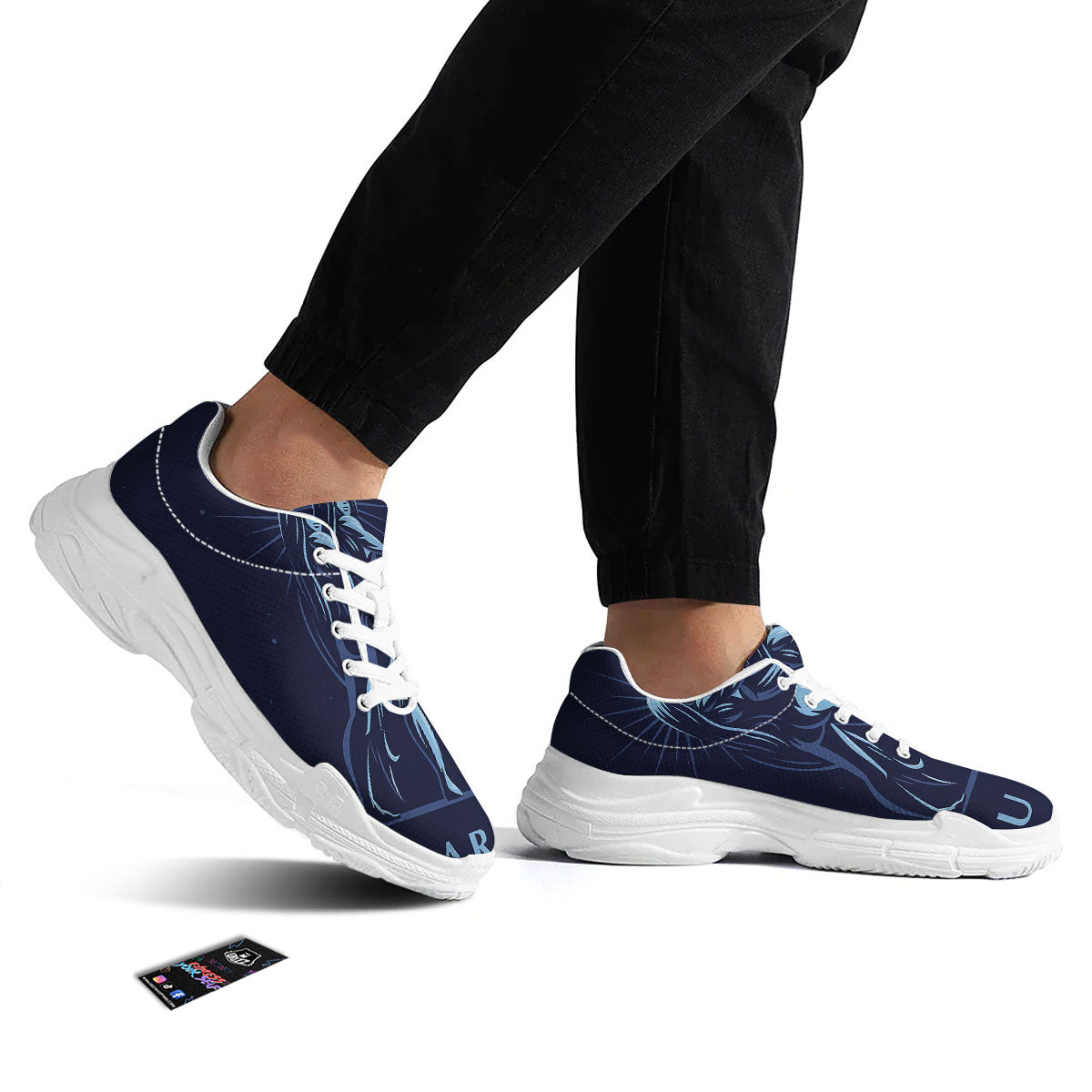 Constellation Aquarius Print White Chunky Shoes-grizzshop