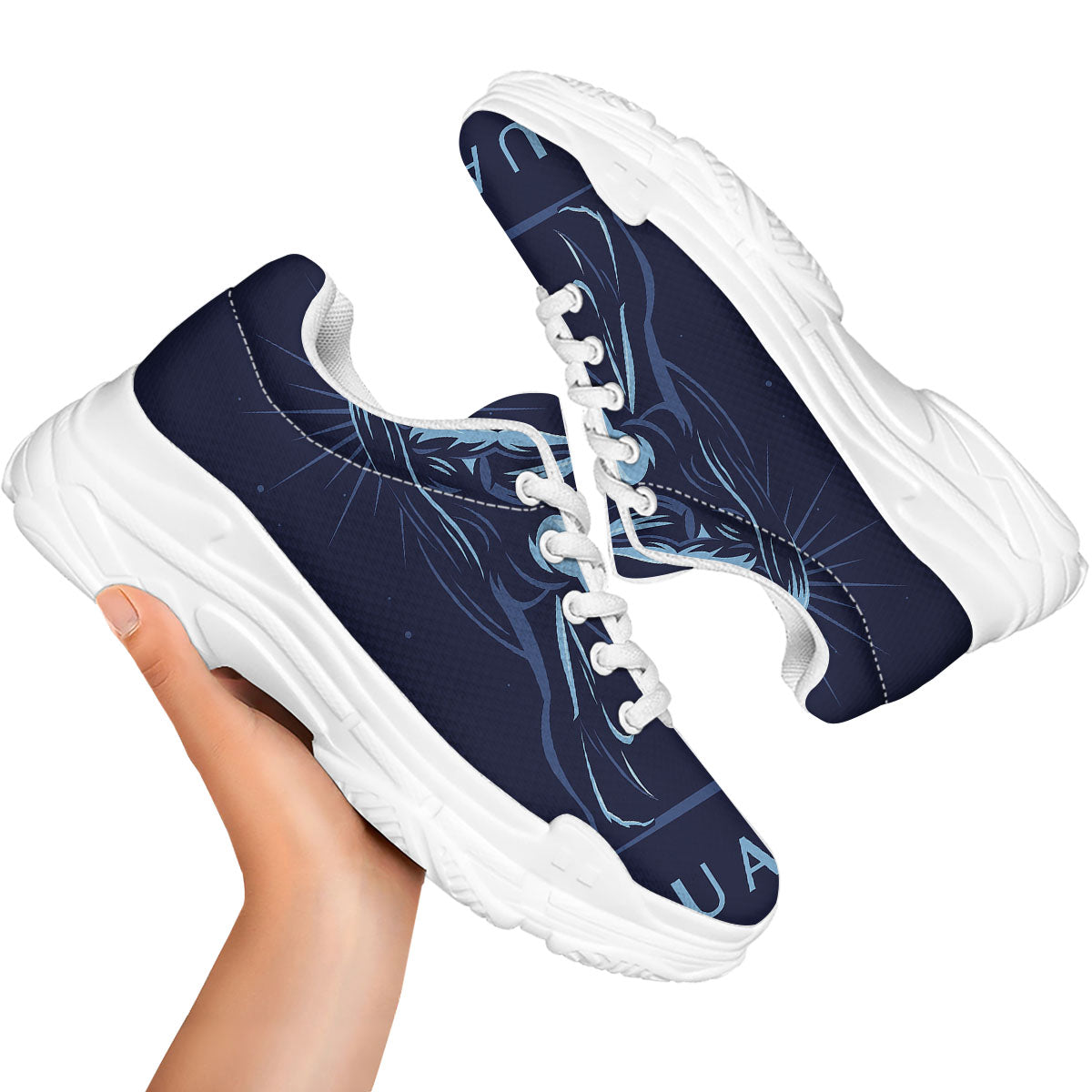 Constellation Aquarius Print White Chunky Shoes-grizzshop