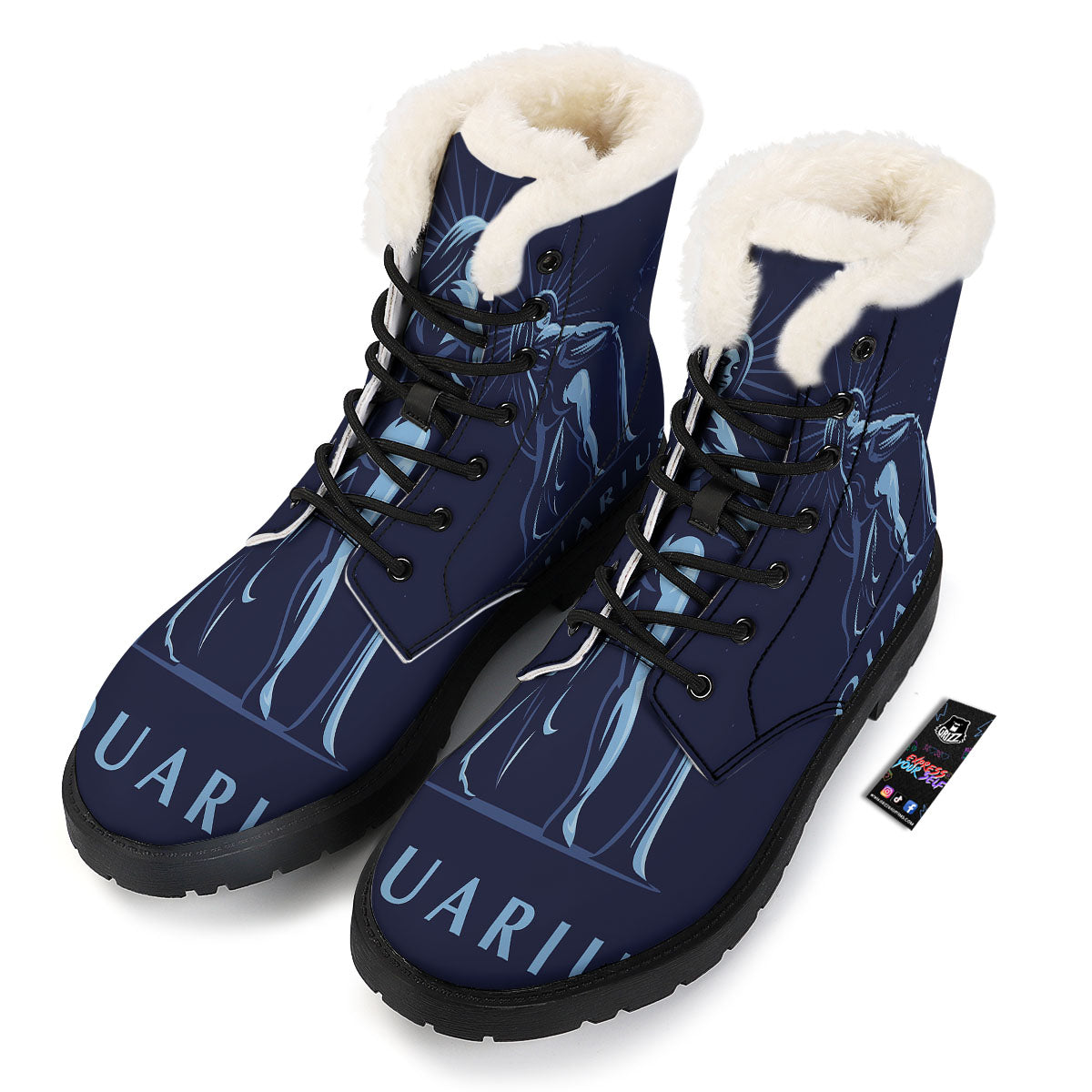 Constellation Aquarius Print Winter Boots-grizzshop