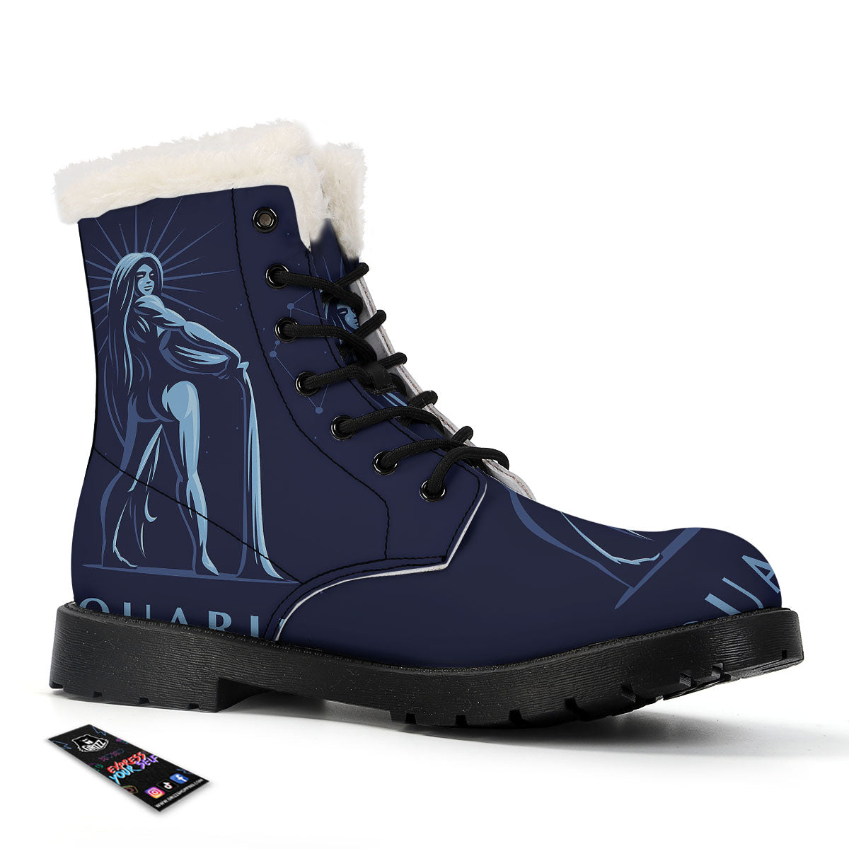 Constellation Aquarius Print Winter Boots-grizzshop