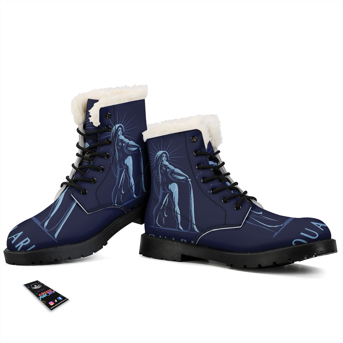 Constellation Aquarius Print Winter Boots-grizzshop