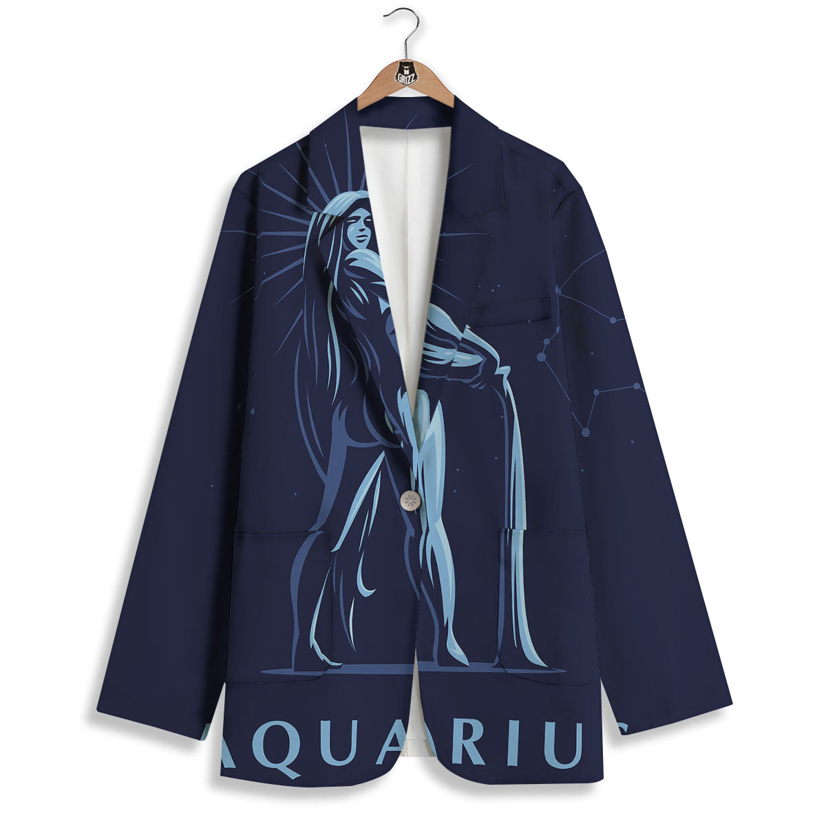 Constellation Aquarius Print Women's Blazer-grizzshop