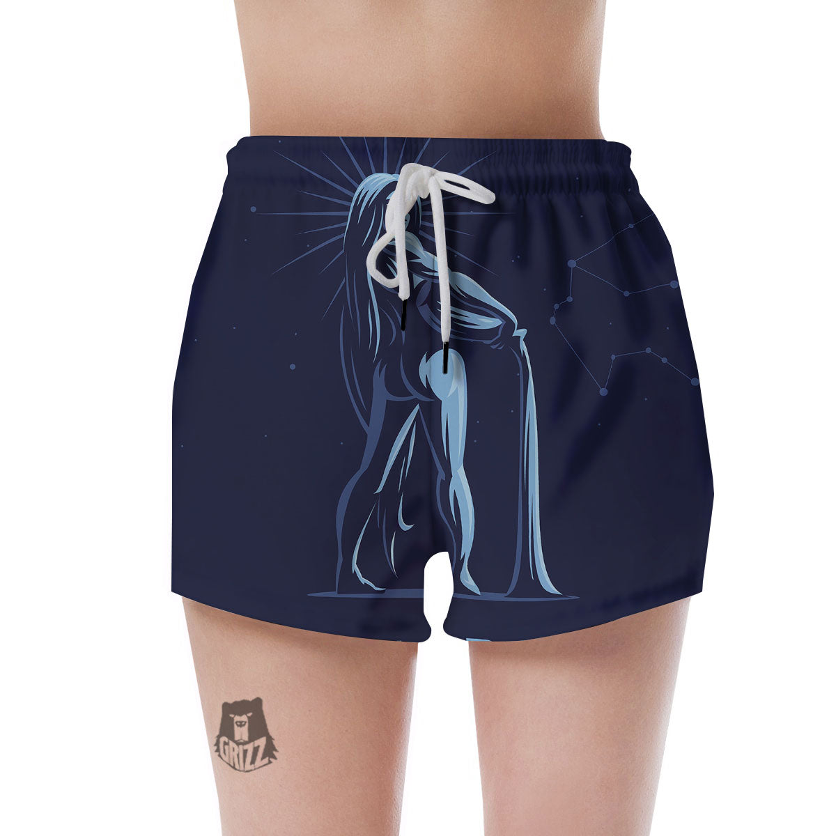 Constellation Aquarius Print Women's Shorts-grizzshop