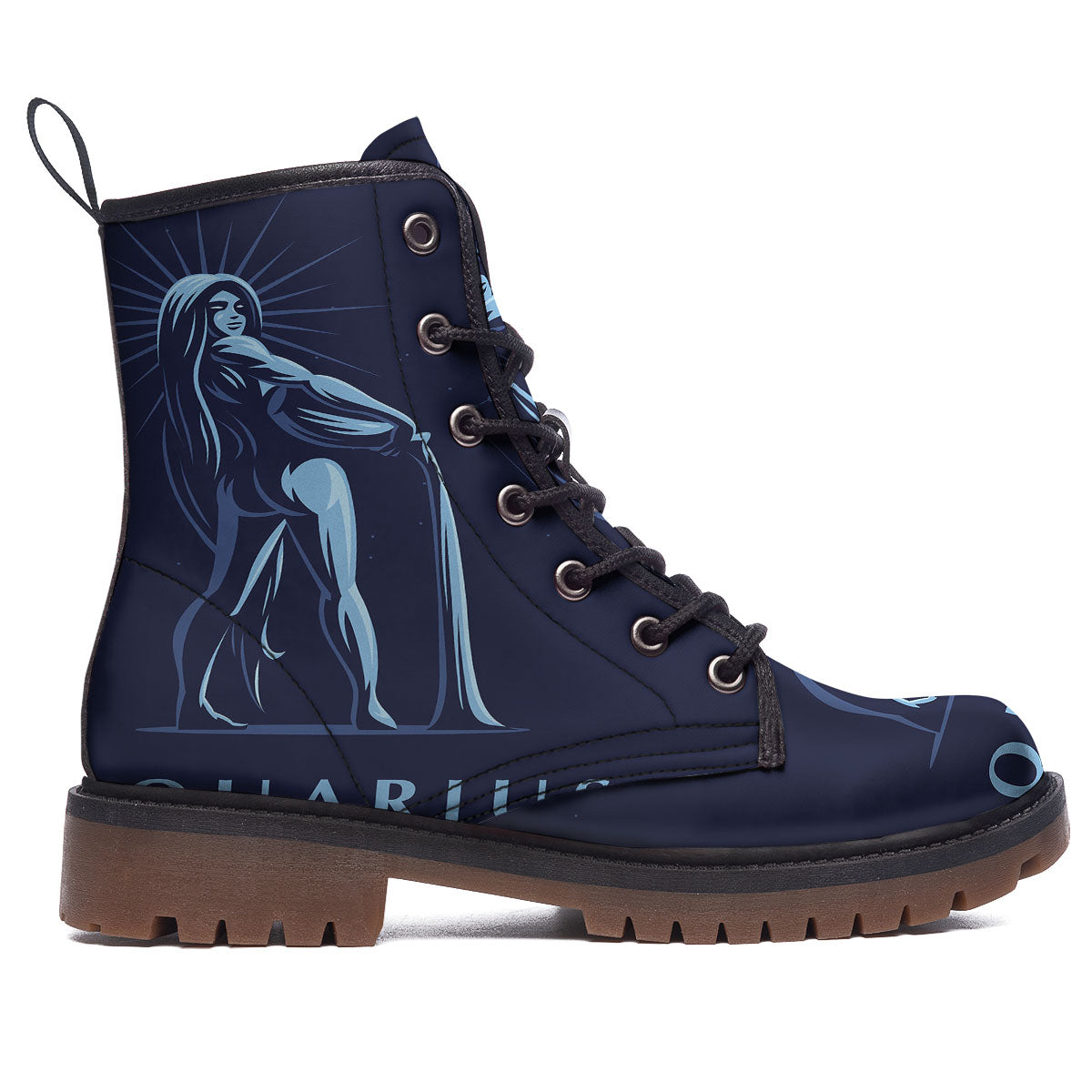 Constellation Aquarius Print Work Boots-grizzshop