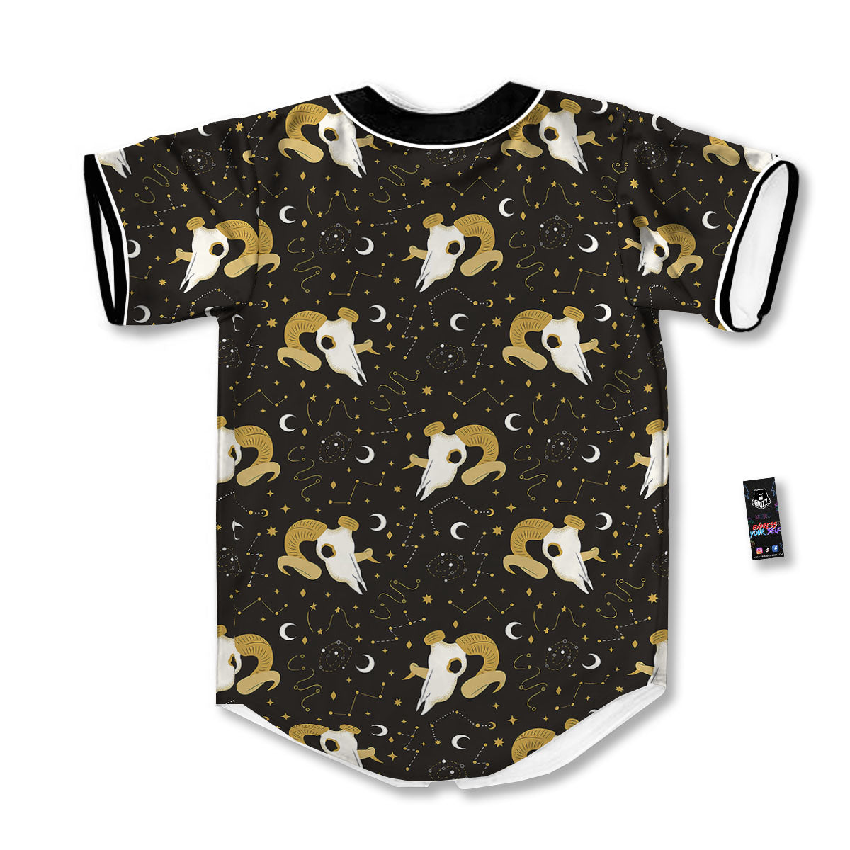 Constellation Aries Print Baseball Jersey-grizzshop