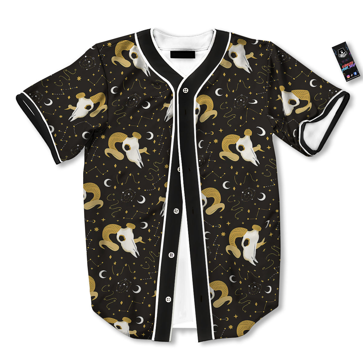 Constellation Aries Print Baseball Jersey-grizzshop