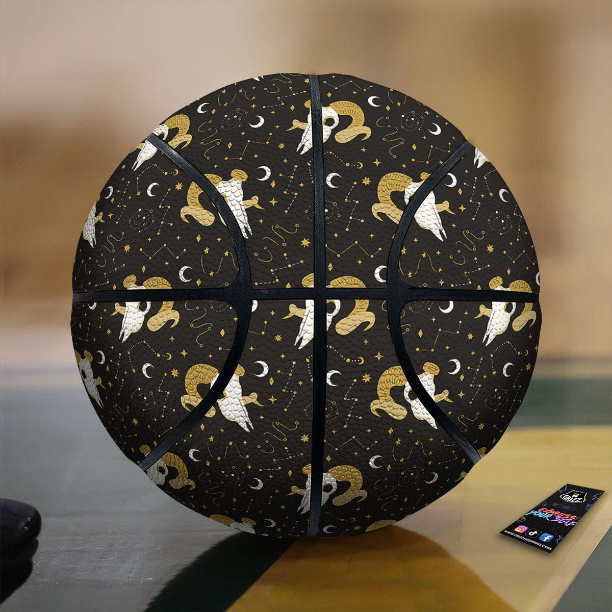 Constellation Aries Print Basketball-grizzshop
