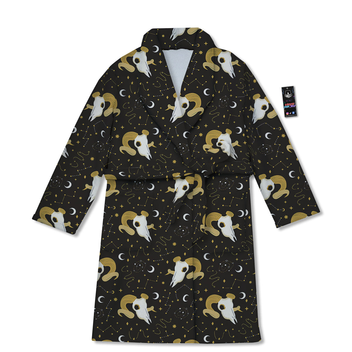 Constellation Aries Print Bathrobe-grizzshop