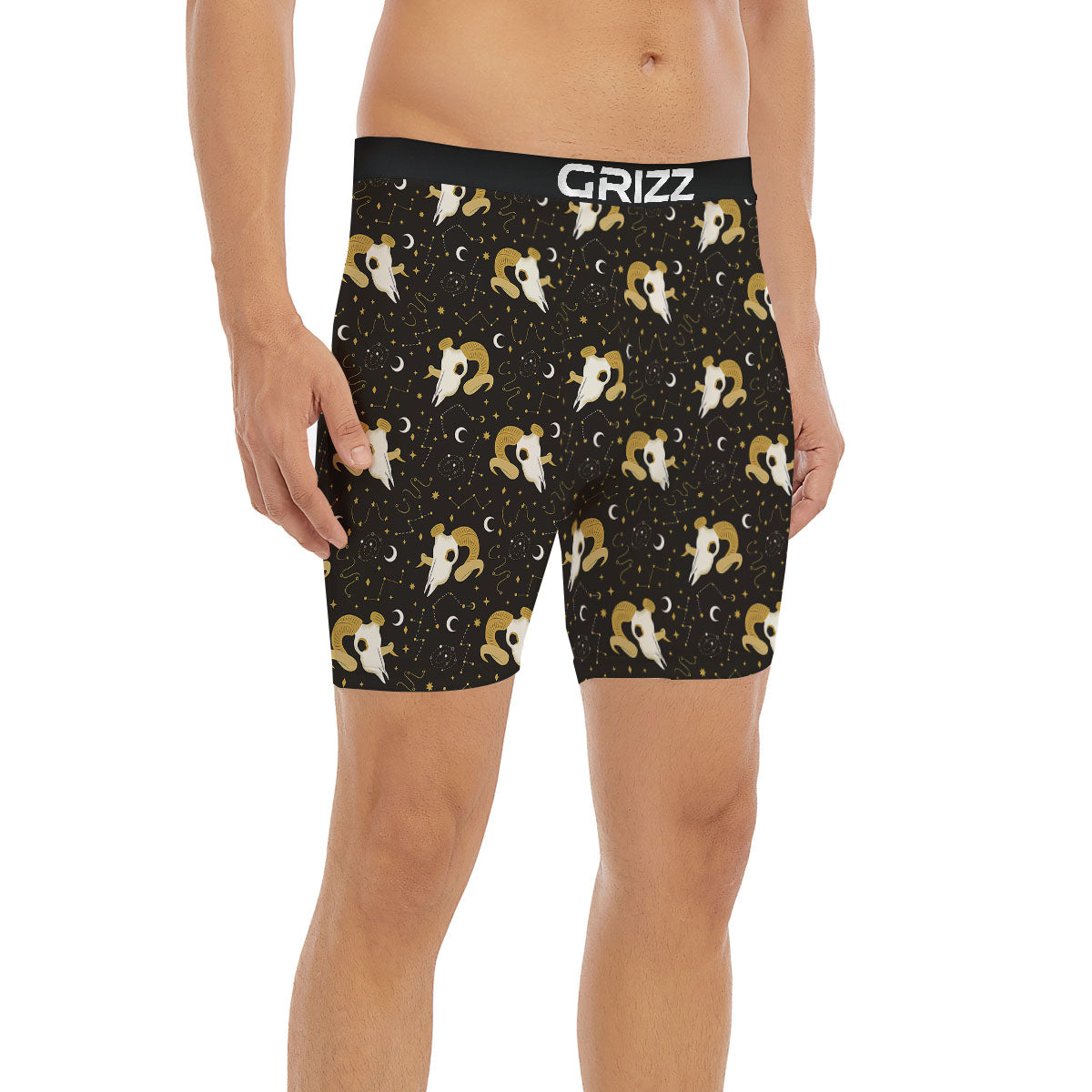 Constellation Aries Print Boxer Briefs-grizzshop