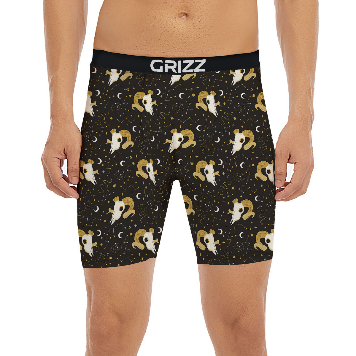 Constellation Aries Print Boxer Briefs-grizzshop