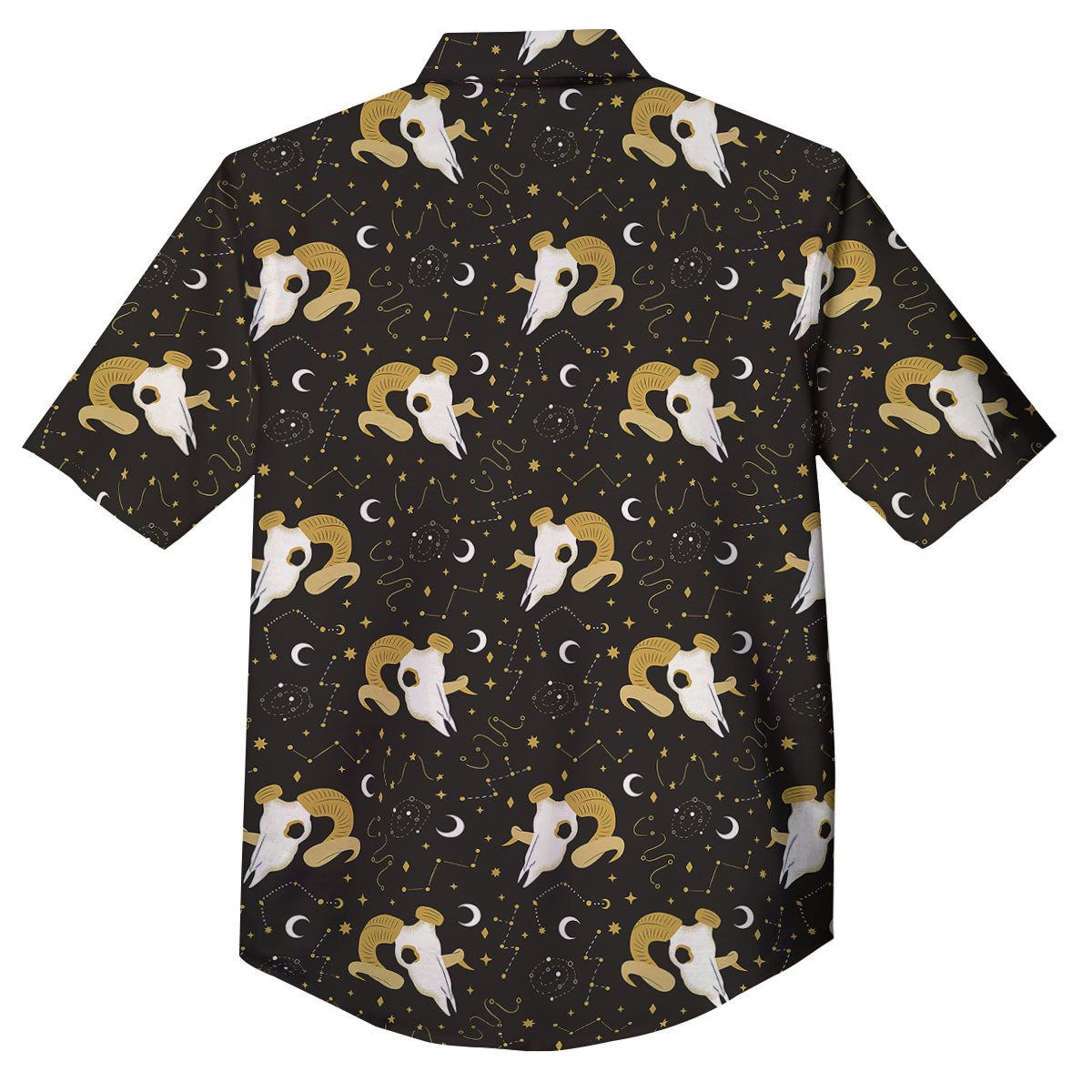 Constellation Aries Print Button Up Shirt-grizzshop