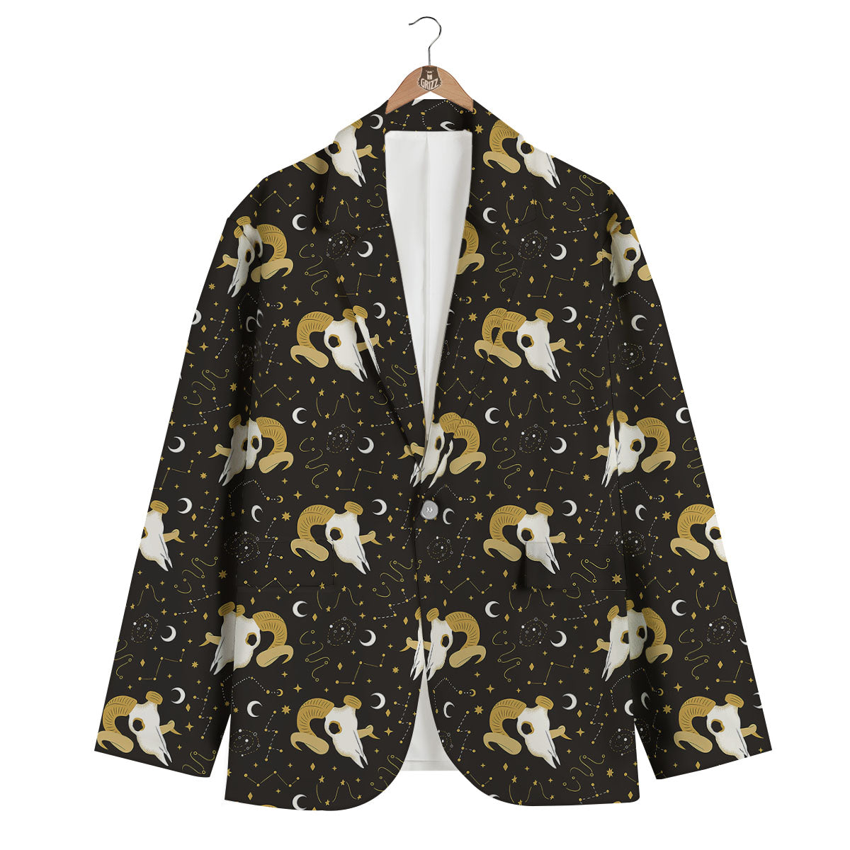 Constellation Aries Print Men's Blazer-grizzshop