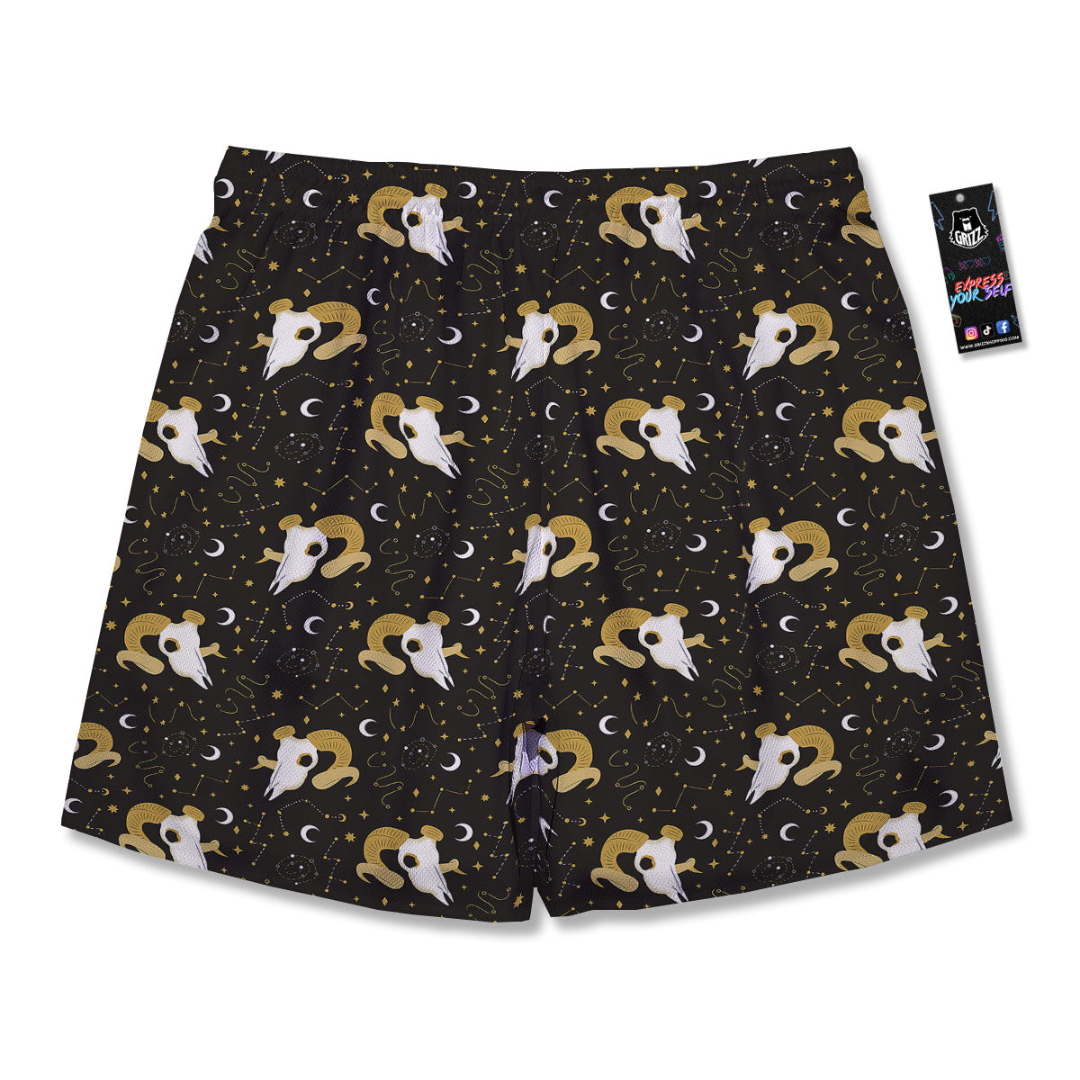 Constellation Aries Print Men's Running Shorts-grizzshop