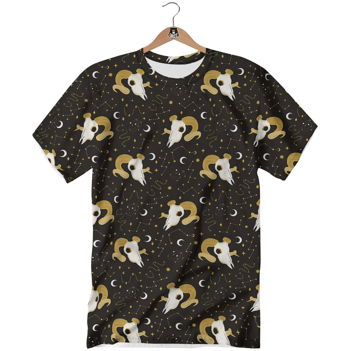 Constellation Aries Print T-Shirt-grizzshop