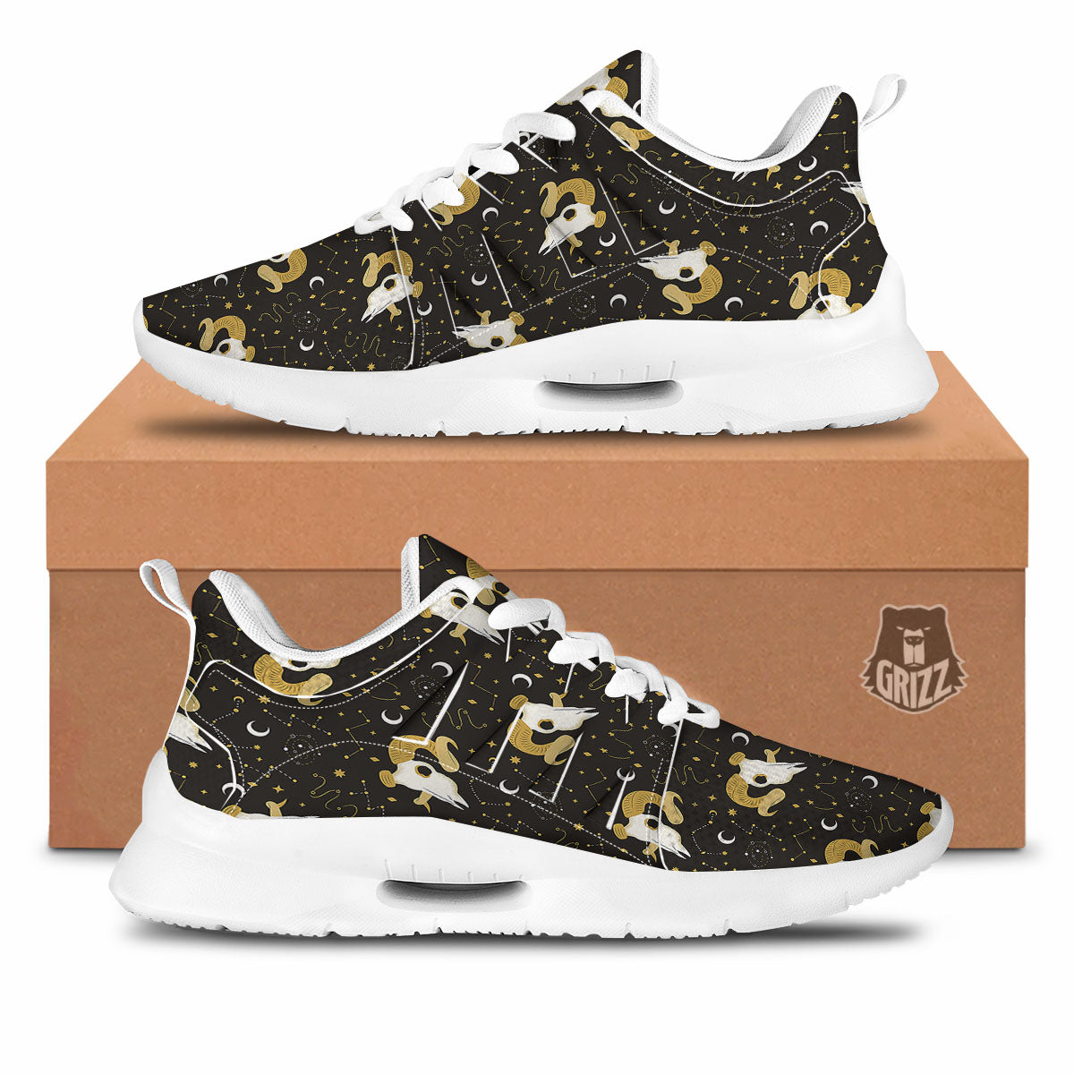 Constellation Aries Print Tennis Shoes-grizzshop