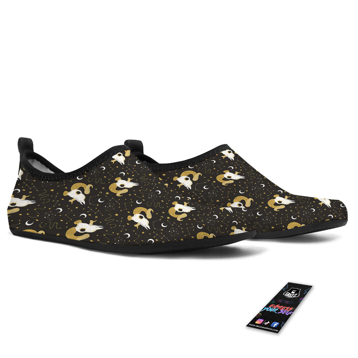 Constellation Aries Print Water Shoes-grizzshop