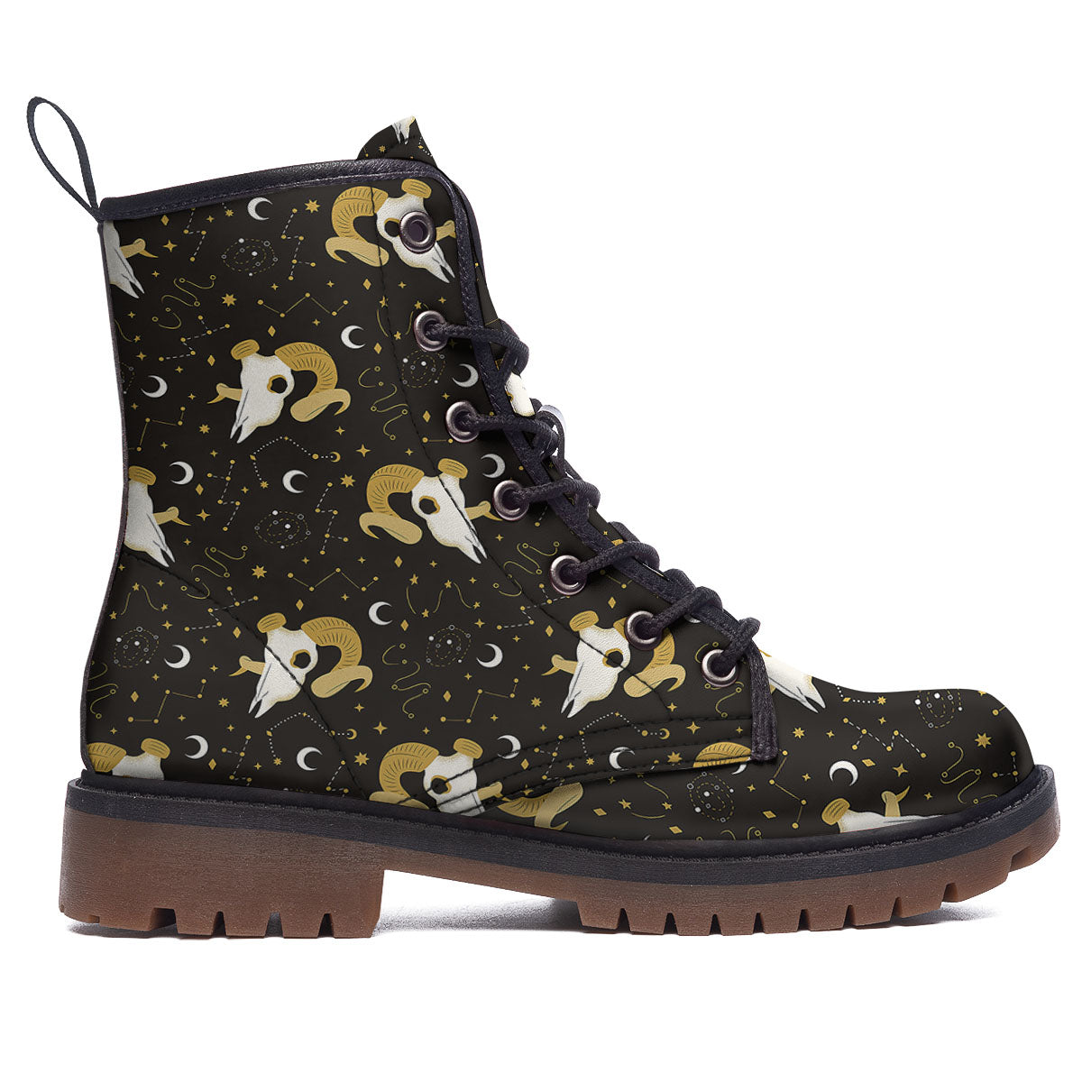 Constellation Aries Print Work Boots-grizzshop