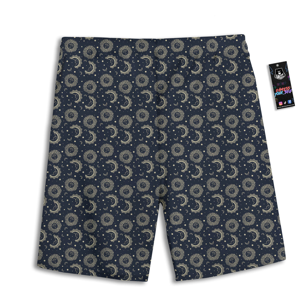 Constellation Bohemian Print Pattern Men's Athletic Shorts