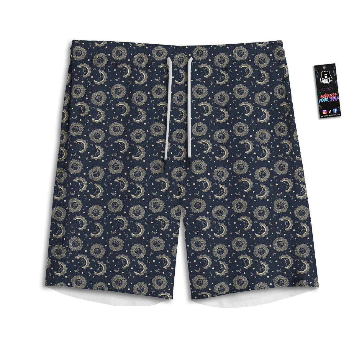 Constellation Bohemian Print Pattern Men's Athletic Shorts