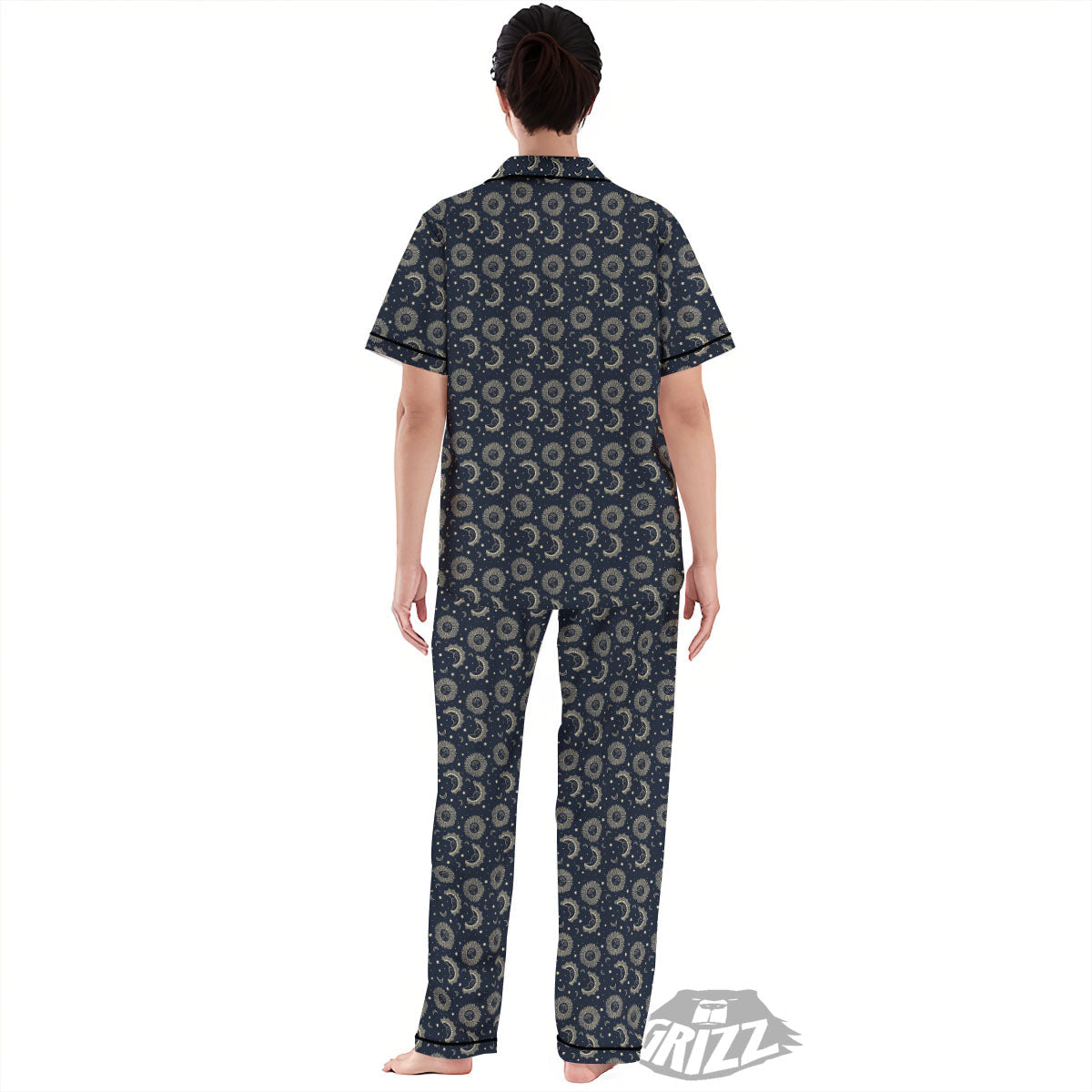 Constellation Bohemian Print Pattern Women's Pajamas Set-grizzshop