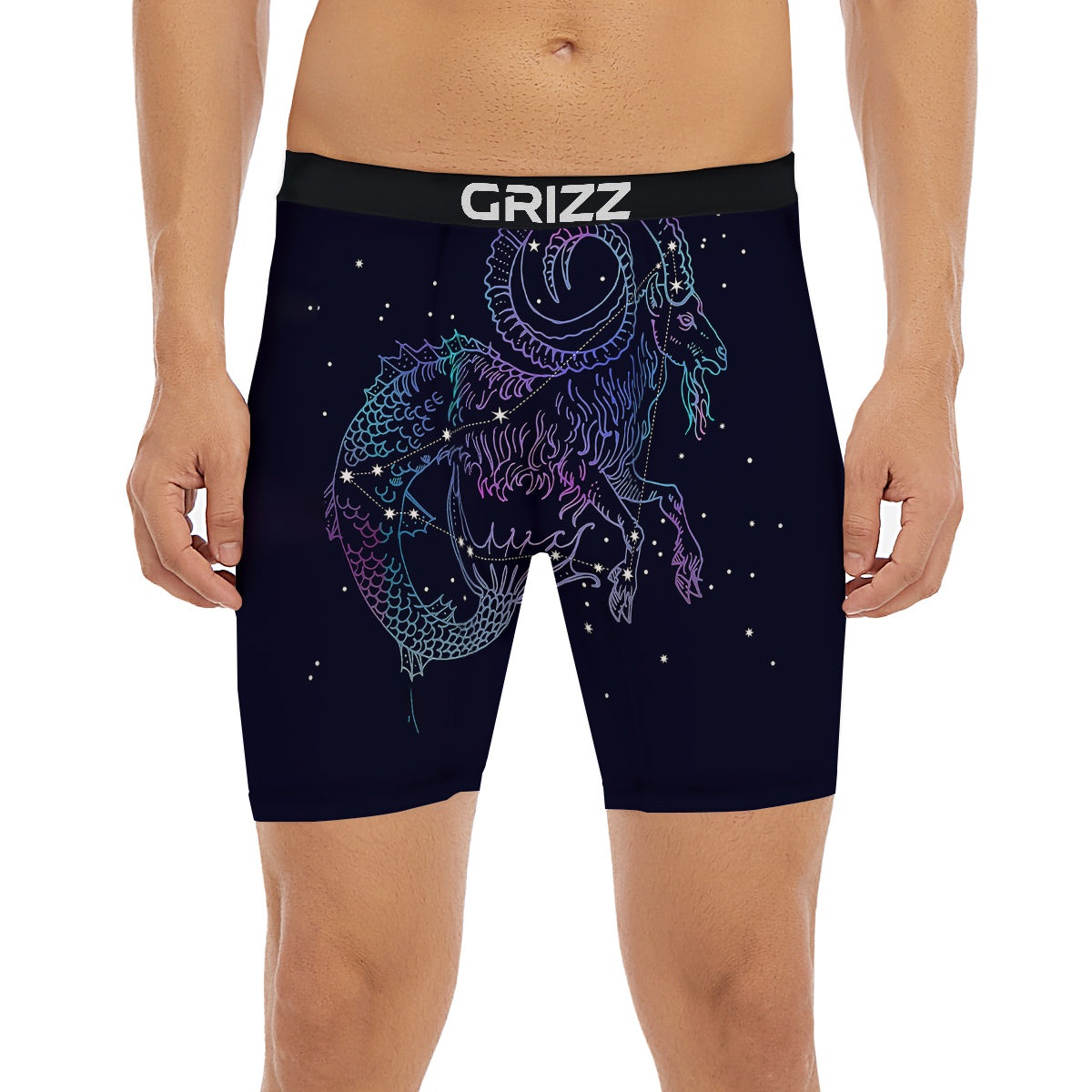 Constellation Capricorn Print Boxer Briefs-grizzshop